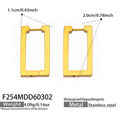 18K Gold-Plated & Rose Gold-Tone Rectangular Hoops