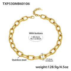 18K Gold-Plated Bold Rounded Link Jewelry
