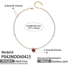 Pearl-Look Agate Pendant Necklace
