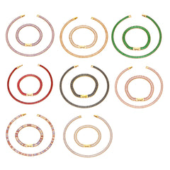 Colorful Cubic Zirconia Tennis Bracelet & Necklace