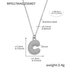 Cubic Zirconia Initial Pendant Necklace