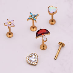 Cubic Zirconia Decorative Lip Stud