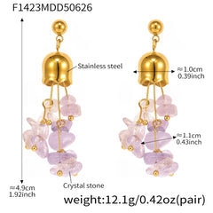 Citrine & Amethyst Crystal Drop Earrings