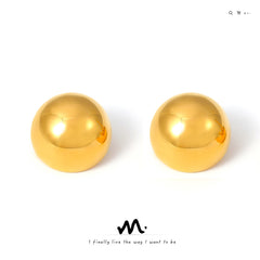 18K Gold-Plated Rounded Dome Stud Earrings