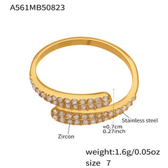 18K Gold-Plated Cubic Zirconia Open Band Rings