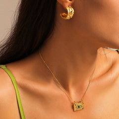 Textured Eye-Motif Necklace, Ring, Earrings & Cuff