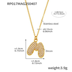 Cubic Zirconia Initial Pendant Necklace