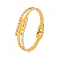 Multi-Band Sparkling Stainless Steel Bangle