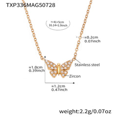 Cubic Zirconia Butterfly Necklace and Bracelet