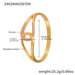 18K Gold-Plated Geometric Open Bangle Bracelets