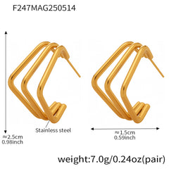 Layered Geometric Hoop Earrings