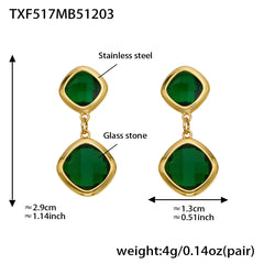 18K Gold-Plated Faceted Glass Accent Jewelry