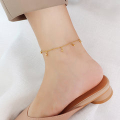 Gold-Tone Bead Charm Anklet
