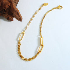 18K Gold-Plated Double-Line Open Link Bracelet