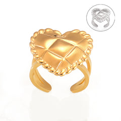 Quilted Heart Statement Ring