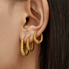 Twisted Rope Hoop Earrings