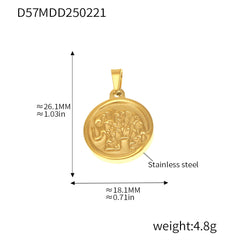 Gold-Tone Symbol & Ocean Stainless Steel Pendants
