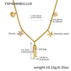 18K Gold-Plated Koi Fish Charm Necklace or Bracelet