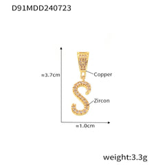 18K Gold-Plated Script Initial Charm Pendant
