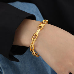 Chunky Rectangular Link Necklace and Bracelet