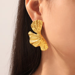 Textured Petal Stud Earrings