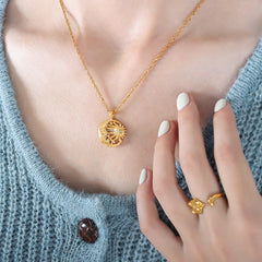 Celestial Openwork Pendant Necklace