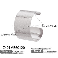 18K Gold-Plated Wide Textured Cuff Bracelets