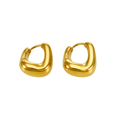 Rounded U-Shaped Stainless Steel Hoop Earrings