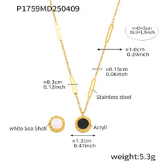 Reversible Shell Pendant Necklace & Bracelet