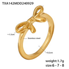 Bow Open Ring & Minimal Bangle Bracelet