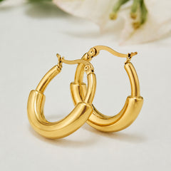 Gold-Tone Polished 316L Stainless Steel Hoops