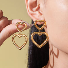 18K Gold-Plated Open Heart Link Jewelry