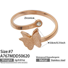 18K Gold-Plated Butterfly Ring Designs