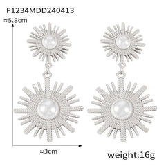 Sculptural Flower or Geometric Drop Earrings