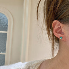 Camille Vintage-Inspired Pavé Heart Stud Earrings
