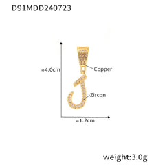 18K Gold-Plated Script Initial Charm Pendant