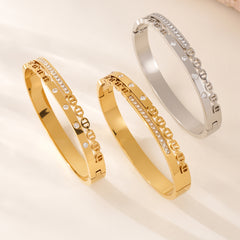 Cubic Zirconia Clasp Bangle Bracelets