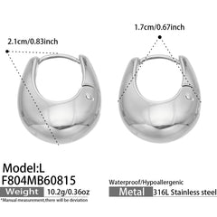 Polished U-Shaped 316L Stainless Steel Earrings