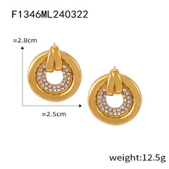 Stone-Accent Circular Drop Earrings