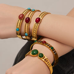 Natural Stone Geometric Statement Bracelets