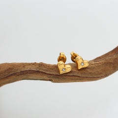 Cubic Zirconia Heart Necklace, Bracelet & Stud Earrings