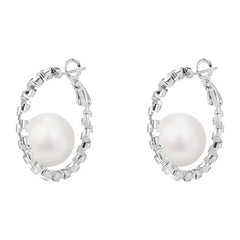 Camille Statement Pearl Hoop Earrings