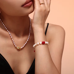 Freshwater Pearl Colored Bead Bracelet
