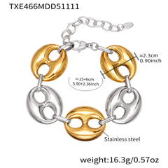 Coffee Bean Link Necklace & Bracelet