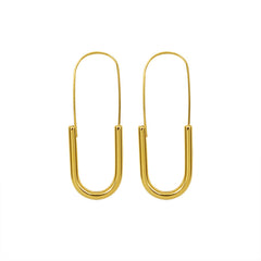 18K Gold-Plated Elongated Paperclip Earrings