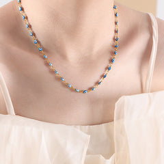 Enamel Eye Motif Necklace or Bracelet