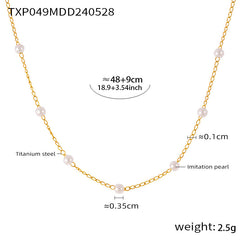 Pearl-Look Station Necklace and Bracelet
