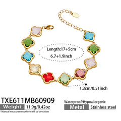 Color Glass Four-Petal Flower Jewelry