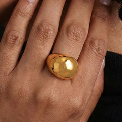 18K Gold-Plated Rounded Dome Ring
