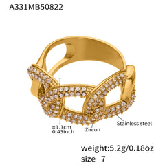 Cubic Zirconia Geometric Open Ring
